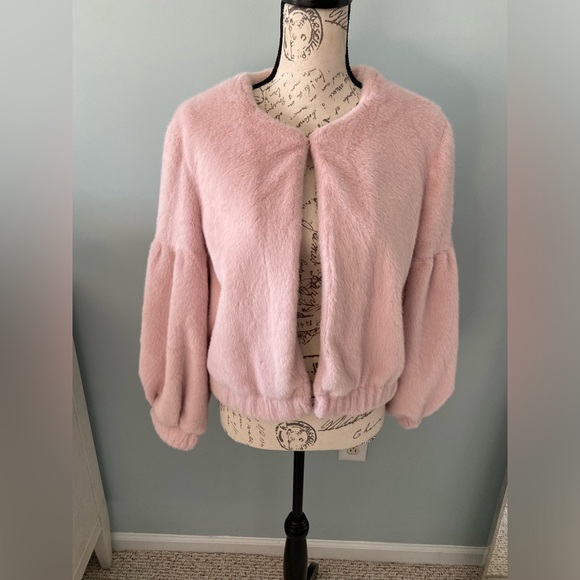 Jayley Faux fur pink jacket size O/S - Picture 1 of 6